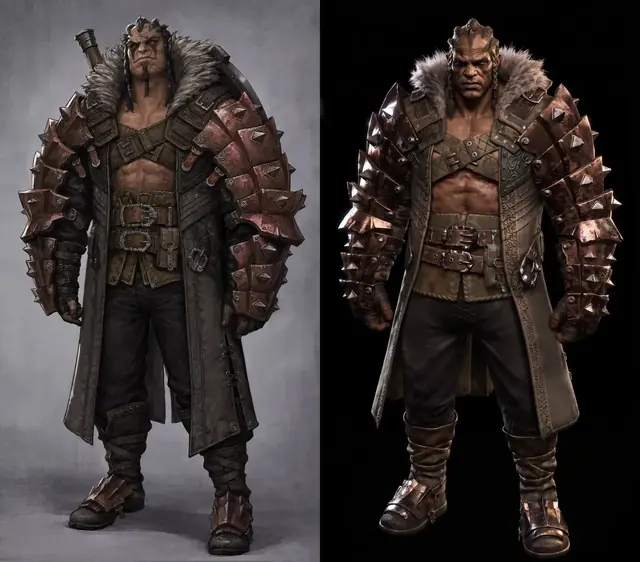 Berserker: Konzeptzeichnung und Spielmodell
