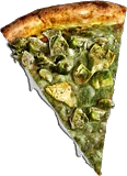 Pizza mit Artischocke und Avocado