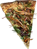 Pizza mit Heuschreckensalami