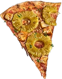 Pizza mit Tofu-Thunfisch und Ananas