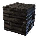 Geteerter Holzblock