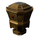 Mit Juwelen besetzte goldene Urne