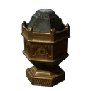 Beschriftete goldene Urne