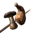 Fleischspieß mit Pilz