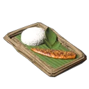 Gegrillter Fisch mit Kokosreis