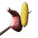 Raw Meat and Corncob Skewer