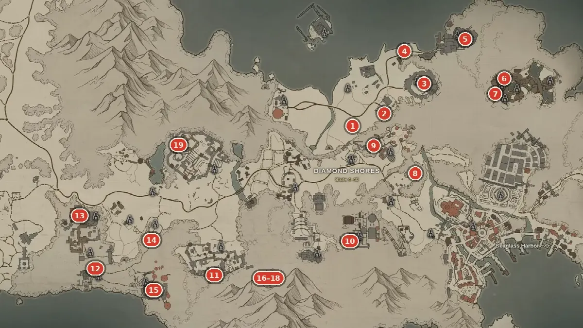 Field Bosses in Diamond Shores: All 19 Bosses with Location, Respawn and Loot