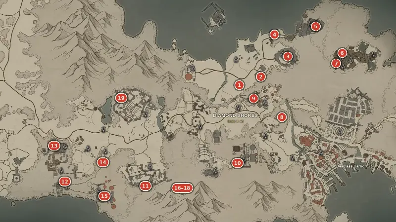 Field Bosses in Diamond Shores: All 19 Bosses with Location, Respawn and Loot