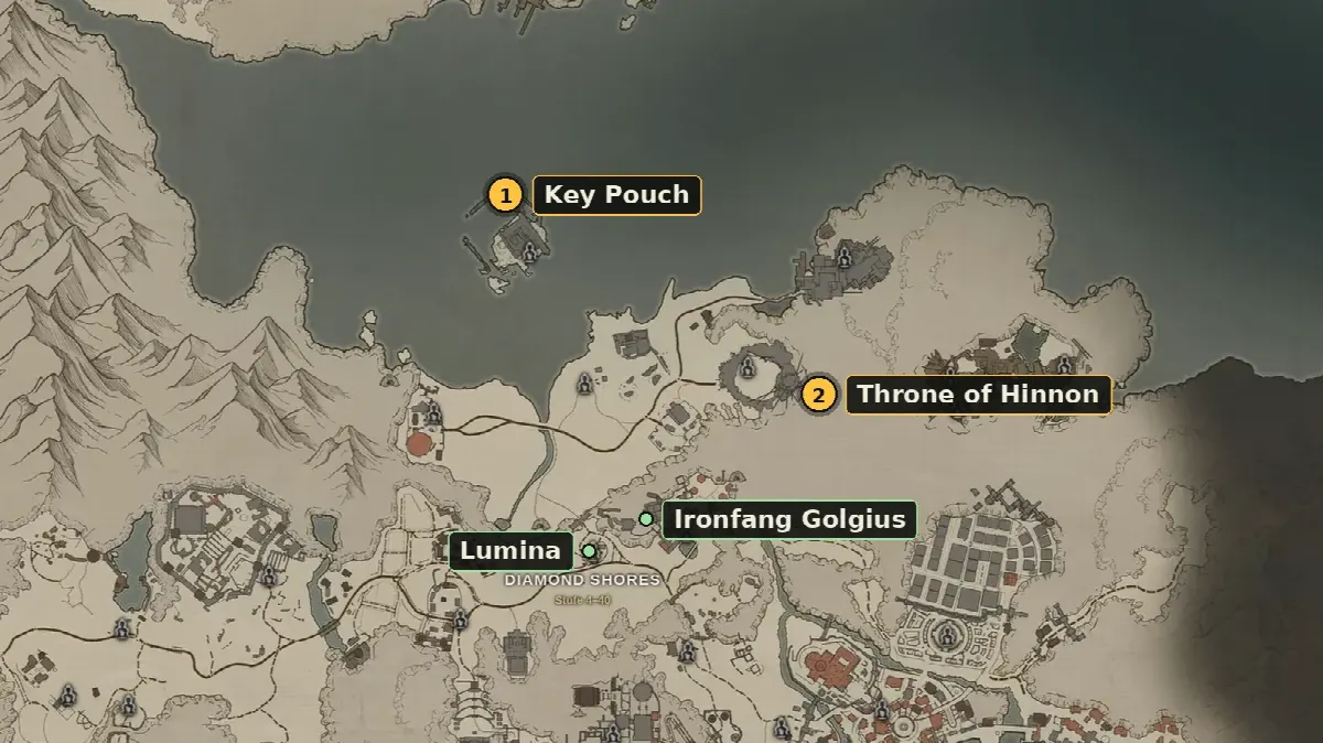 Throne of Hinnon Dungeon Key Location and Dungeon Entrance