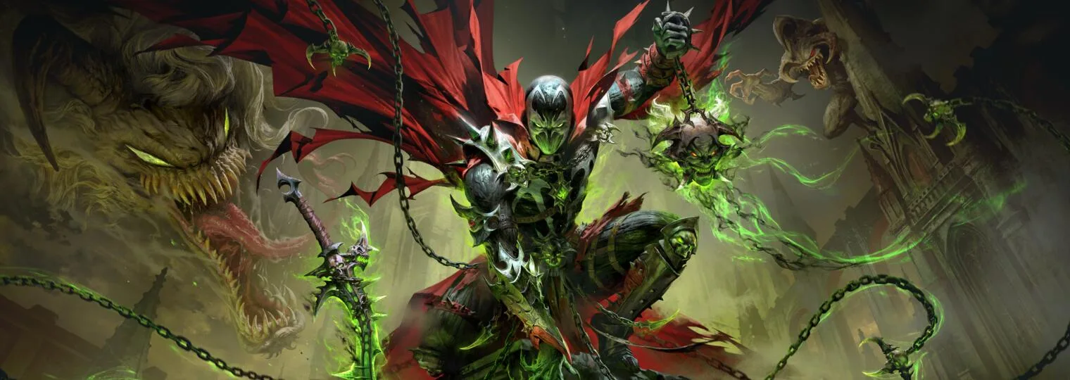 Diablo Immortal: Spawn kämpft mit Ketten und grünem Nekroplasma gegen Dämonen