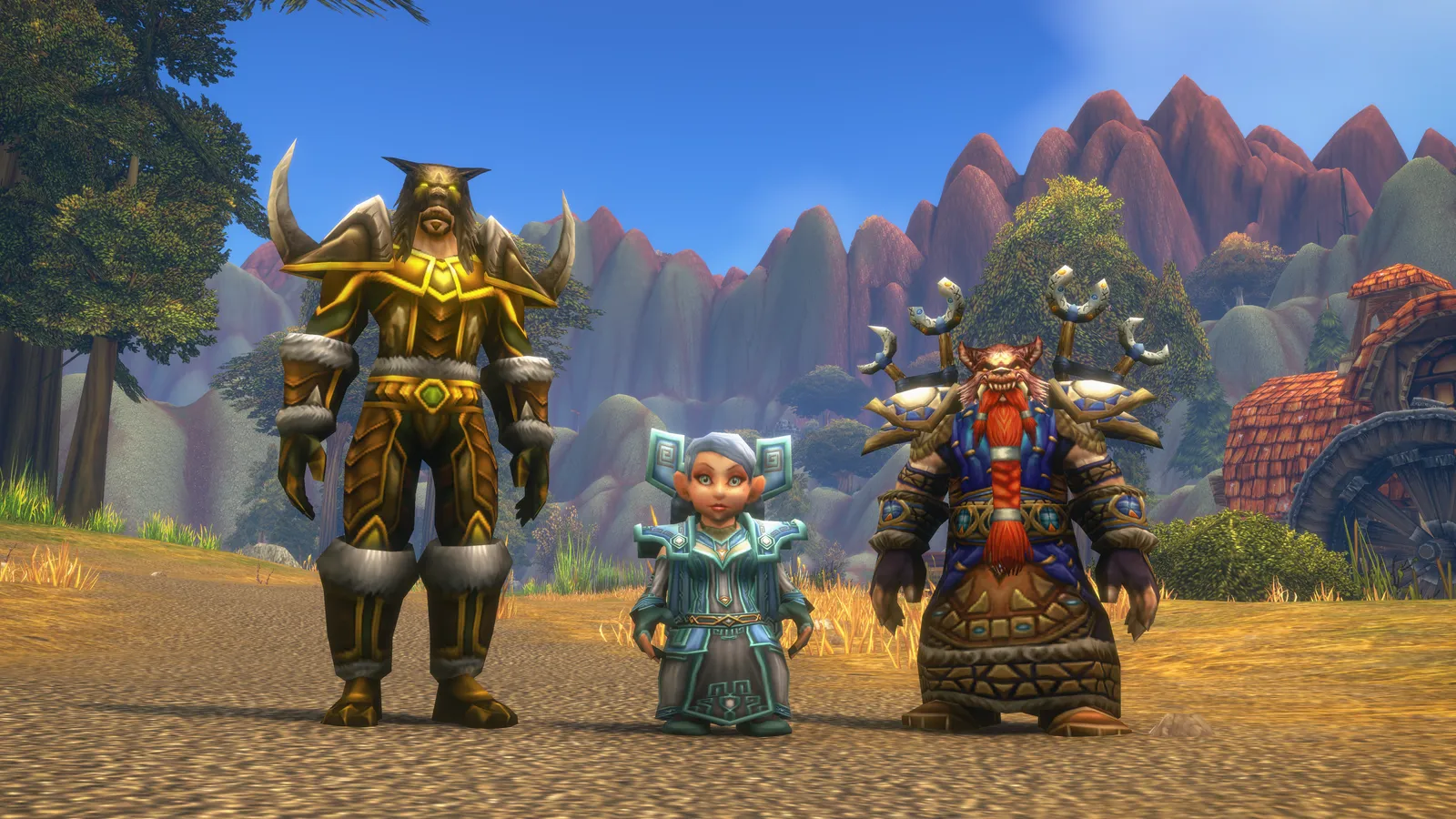 World of Warcraft: Forever: three characters of different races in armor side by side